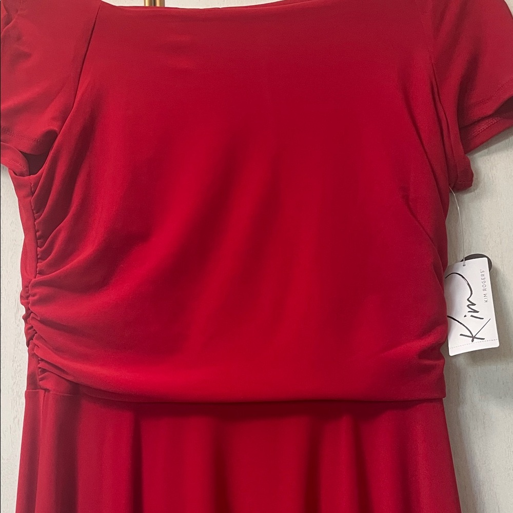 Kim Rogers Vibrant Red Midi Dress - Picture 6 of 13